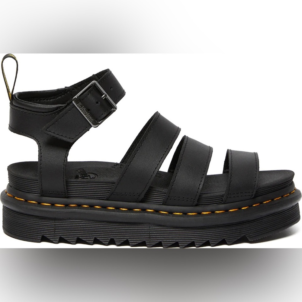 Dr. Martens Black Blaire Hydro Leather Gladiator Sandals - Women's